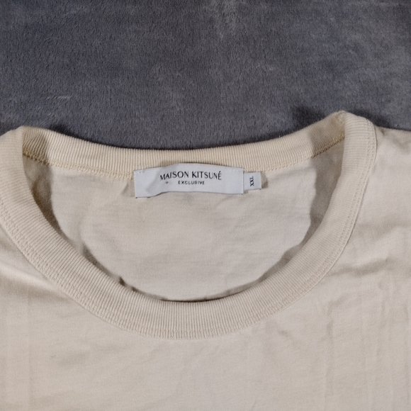 Maison Kitsune Mens Short Sleeve Shirt Cafe Kitsube Fox Classic 2XL NWOT - Picture 3 of 7